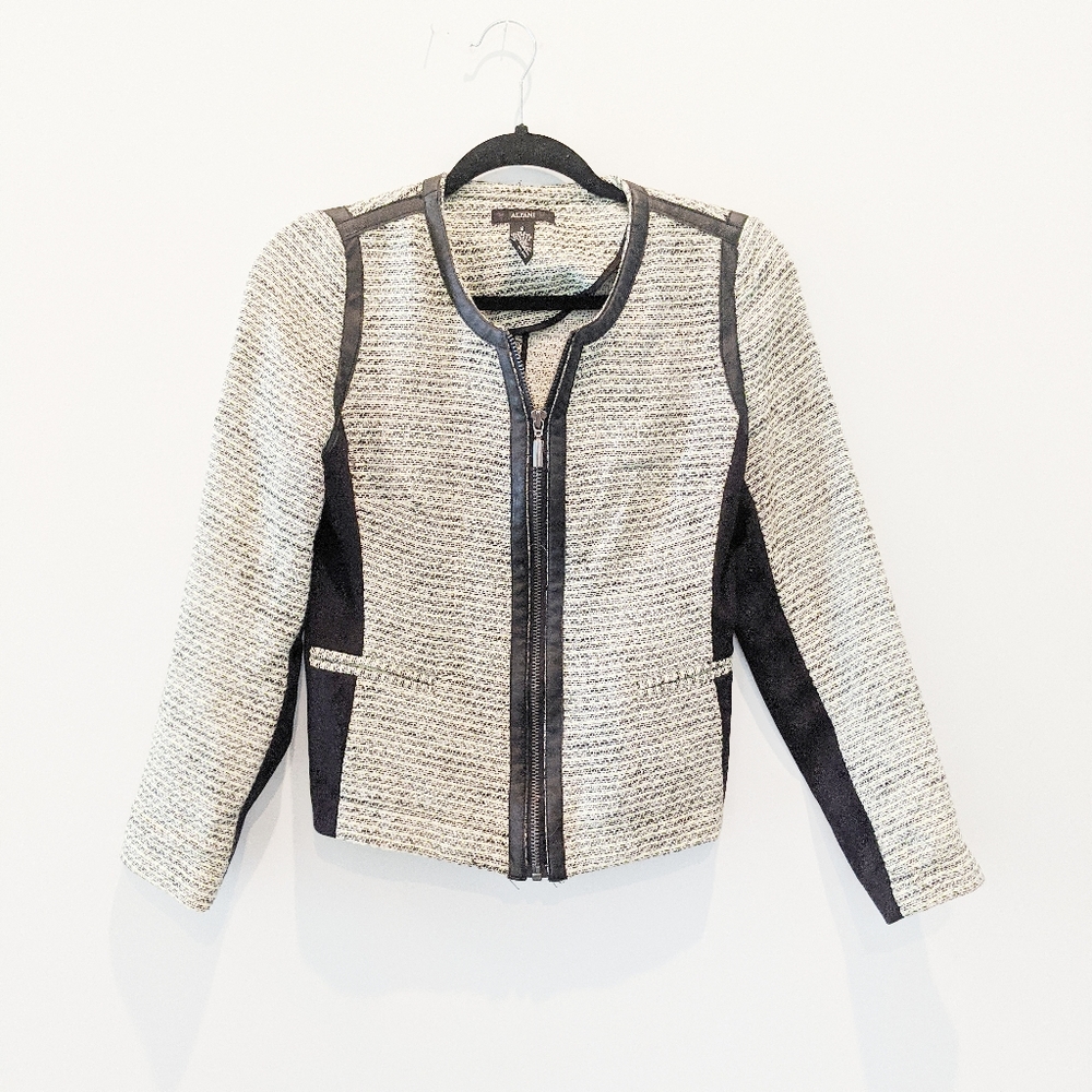 ALFANI neon knitted zip up light jacket size 2